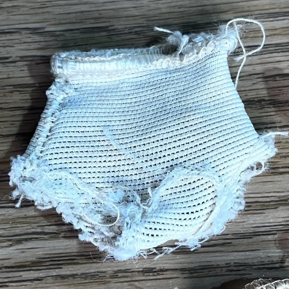 Vintage Doll‎ Clothes Set Mesh Stockings Distressed Shorts Lace Top 12in Doll